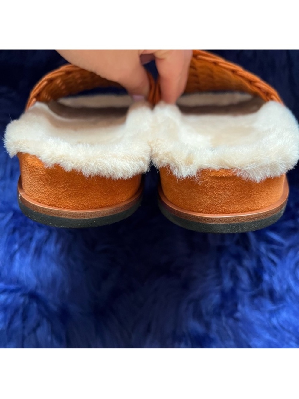 New! Rag & Bone Bailey Shearling Slide Sandals in Sunset Suede - Picture 7 of 9
